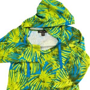 Tommy Bahama Womens Pullover Cover-Up Dress Hooded Palm Print Swim Beach Pool XS
